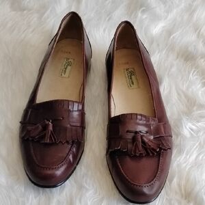 Bragano by Cole Haan brown leather tassel fringe slip-on shoes. Size 13 M